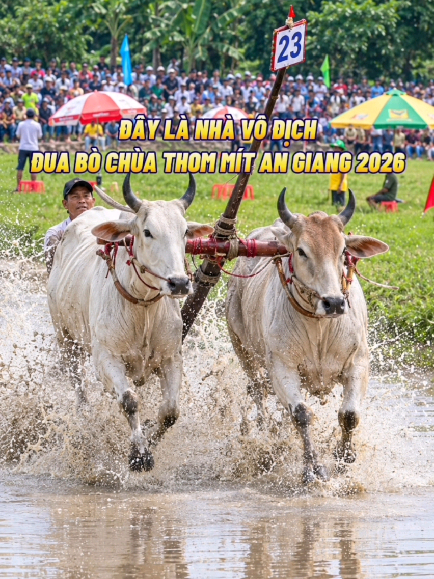 Nhà vô địch giải đua bò truyền hình chùa thom mít an giang 2026 #chuathommitangiang #duaboangiang #xuhuong #trend #caubamientaytv 