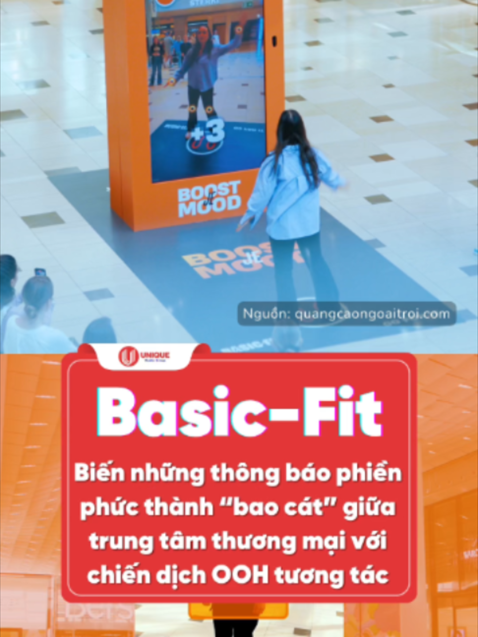 Stress vì notification? Basic-Fit dựng hẳn một màn hình giữa trung tâm thương mại để bạn đấm bay chúng🥊 #UniqueOOH #OOH #CreativeOOH #OOHCampaign #BasicFit