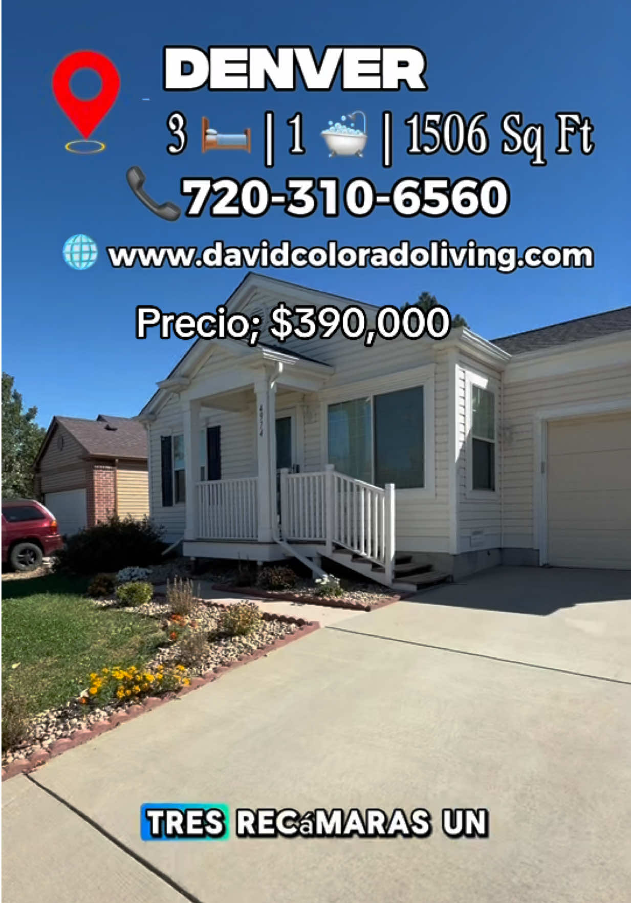 3 🛏 | 1 🛁 | 📐 1,506 Pies² 📍 4974 Jasper C (📌 Guarda esta dirección) ✨ Encantadora casa estilo ranch 🏠 Cómoda distribución de un solo nivel 🎨 Pintura nueva en toda la casa 🛏️ 3 dormitorios en el nivel principal 🌳 Patio cercado con vegetación madura 🚗 Garaje adjunto amplio para 1 auto 📞 ¡Llámanos o mándanos un mensaje! 👉 720-310-6560 🌐 www.davidcoloradoliving.com 👩‍💼 Trinity Burch | eXp Realty, LLC#coloradorealestate #denver #dreamhome #firsttimehomebuyer #colorado 