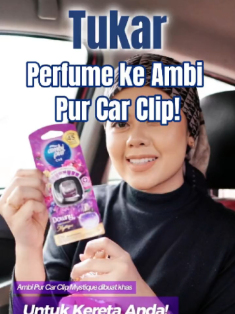 Stop guna minyak wangi badan untuk kereta dan bertukarlah ke Ambi Pur Car Clip Mystique yang khas untuk hapuskan bau kepam serta beri wangi berterusan sehingga 45 hari, jom tekan beg kuning sekarang! #AmbiPurRoomGel #AmbiPurFebrezeMalaysia #AmbiPurMY #CarFreshener #CarClip
