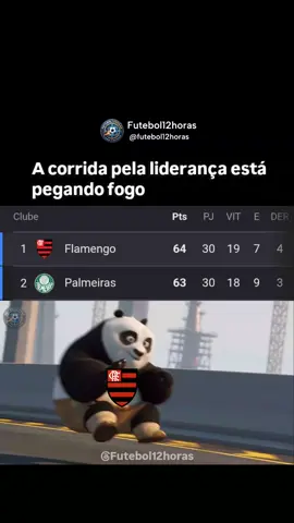 Segue nois @futebol12horas  O Flamengo lidera o Brasileirão 2026 com 64 pontos, seguido de perto pelo Palmeiras, que ocupa a segunda posição com 63 pontos briga pelo título está concentrada entre as duas equipes, separadas por apenas um ponto na reta decisiva do campeonato: #flamengo #palmeiras #brasileirao #memes #futebol12horas 