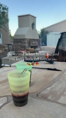 Finally starting to cool off. Best time to cook outside and have a lil drinky drink while we make dinner  #fall #fyp #cute #xyzbca #fallaesthetic 