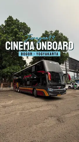 Inovasi out of the box by @Juragan99Trans  Cinema onboard, alias bioskop berjalan tersedia di bis Juragan 99 dengan rute Bogor - Yogyakarta