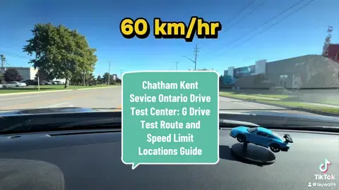 Chatham Kent Service Ontario Drive Test Center: Full G Drive Test (Average Distance of 5-15km) Route and Speed Limit Locations Guide