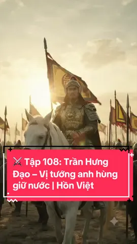 ⚔️ Tập 108: Trần Hưng Đạo – Vị tướng anh hùng giữ nước | Hồn Việt  Giữa thời khắc Đại Việt đứng trước những cuộc xâm lăng dữ dội của đế quốc Nguyên Mông, một vị Quốc công Tiết chế đã trở thành biểu tượng của lòng trung nghĩa, tài thao lược và ý chí quyết chiến. Trần Hưng Đạo – người chỉ huy quân đội nhà Trần, tác giả của bản 