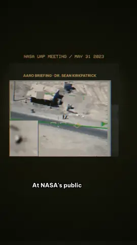 NASA's UAP public meeting, May 31, 2023: AARO's then-director Dr. Sean Kirkpatrick showed MQ-9 video of a “metallic orb” over the Middle East in 2022. He said it “demonstrated no enigmatic technical capabilities” and was no threat to airborne safety. AARO's slide: unresolved, active archive. From the official NASA broadcast. Source: NASA UAP Independent Study Team public meeting, May 31, 2023 (NASA broadcast, ~00:37:04–00:38:02). #uap #ufo #aaro #nasa