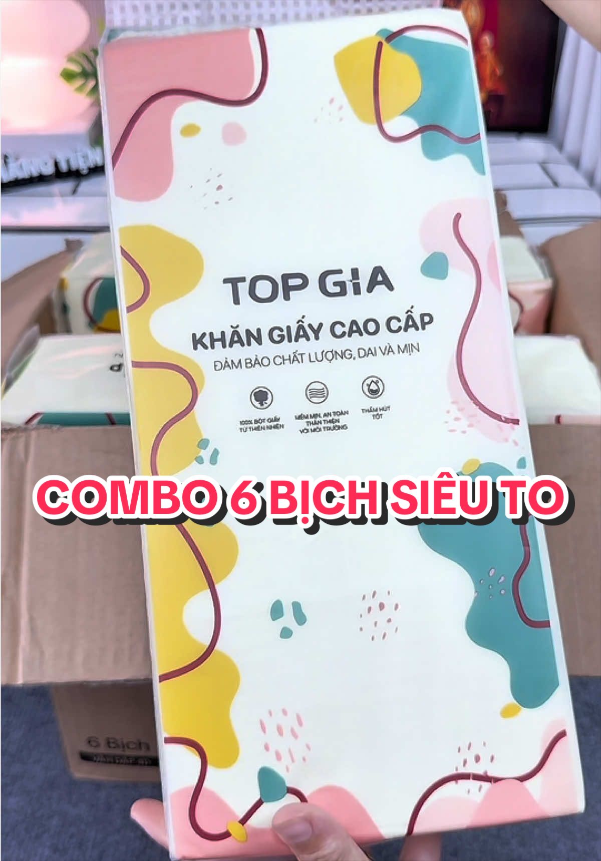 Sale lớn Thùng 6B giấy to Topgia size XL. Mẫu cũ 1280 tờ 320 lần rút 4 lớp #khangiay #giayruttreotuong #xuhuong #tiktokshop1111 #SaleVuiChinhHang