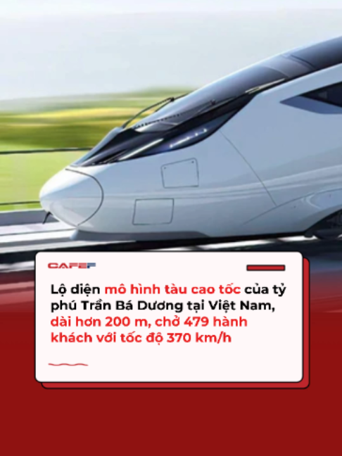 THACO của tỷ phú Trần Bá Dương giới thiệu mô hình tàu cao tốc dài hơn 200 m, chở 479 khách, chạy 370 km/h, đồng thời lên kế hoạch sản xuất, lắp ráp phương tiện đường sắt tại Việt Nam #cafef #amm