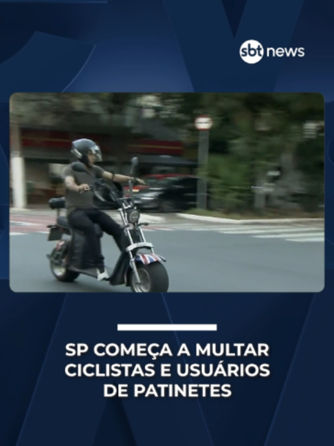 A cidade de São Paulo começa nesta terça-feira (13) a fiscalizar bicicletas, bicicletas elétricas, patinetes e outros equipamentos de mobilidade individual. Os agentes vão verificar se os condutores respeitam os limites de velocidade e as regras de circulação, principalmente nos espaços divididos com pedestres, e quem descumprir as normas poderá ser multado. O valor da multa varia conforme a infração e o tipo de equipamento. Quem andar de bicicleta em calçadas onde isso é proibido ou conduzi-la de forma agressiva, por exemplo, poderá pagar R$ 130,16, conforme o Código de Trânsito Brasileiro (CTB). #sbtnews #notícias #jornalismo #sbt #sbtjornalismo #saopaulo #fiscalizacao #bicicletas #bicicletaseletricas #patineteseletricos #multas #transito #mobilidadeurbana #ciclistas #cet