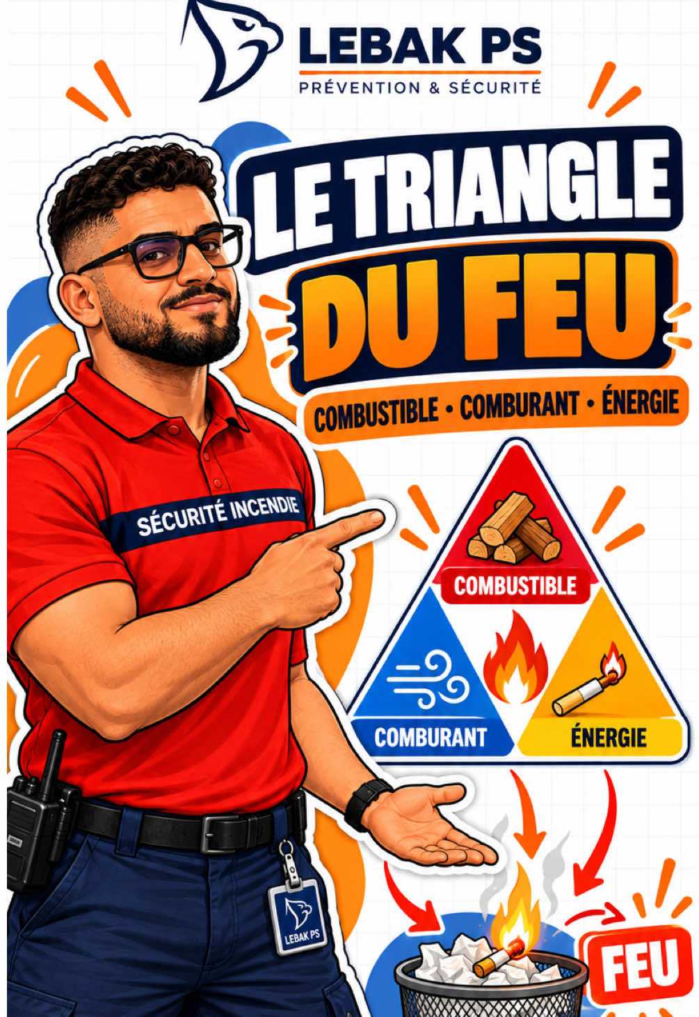 🔥 Le triangle du feu, tu le connais vraiment ? Combustible, comburant, énergie d’activation : il suffit de comprendre ces 3 éléments pour savoir comment un feu démarre… et comment on peut l’arrêter. 👉 Enregistre la vidéo pour retenir la logique facilement. #incendie #pourtoi #ssiap1 #securite #formation 