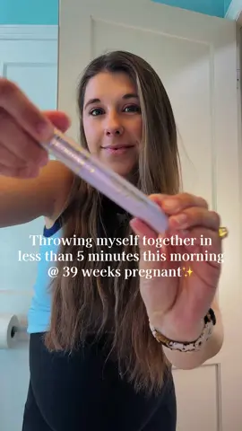 Bare minimum, but we’re calling it ready 🤍 39 weeks and keeping it simple. #GRWM #39WeeksPregnant #TarteMascara #Kitsch #Carpe