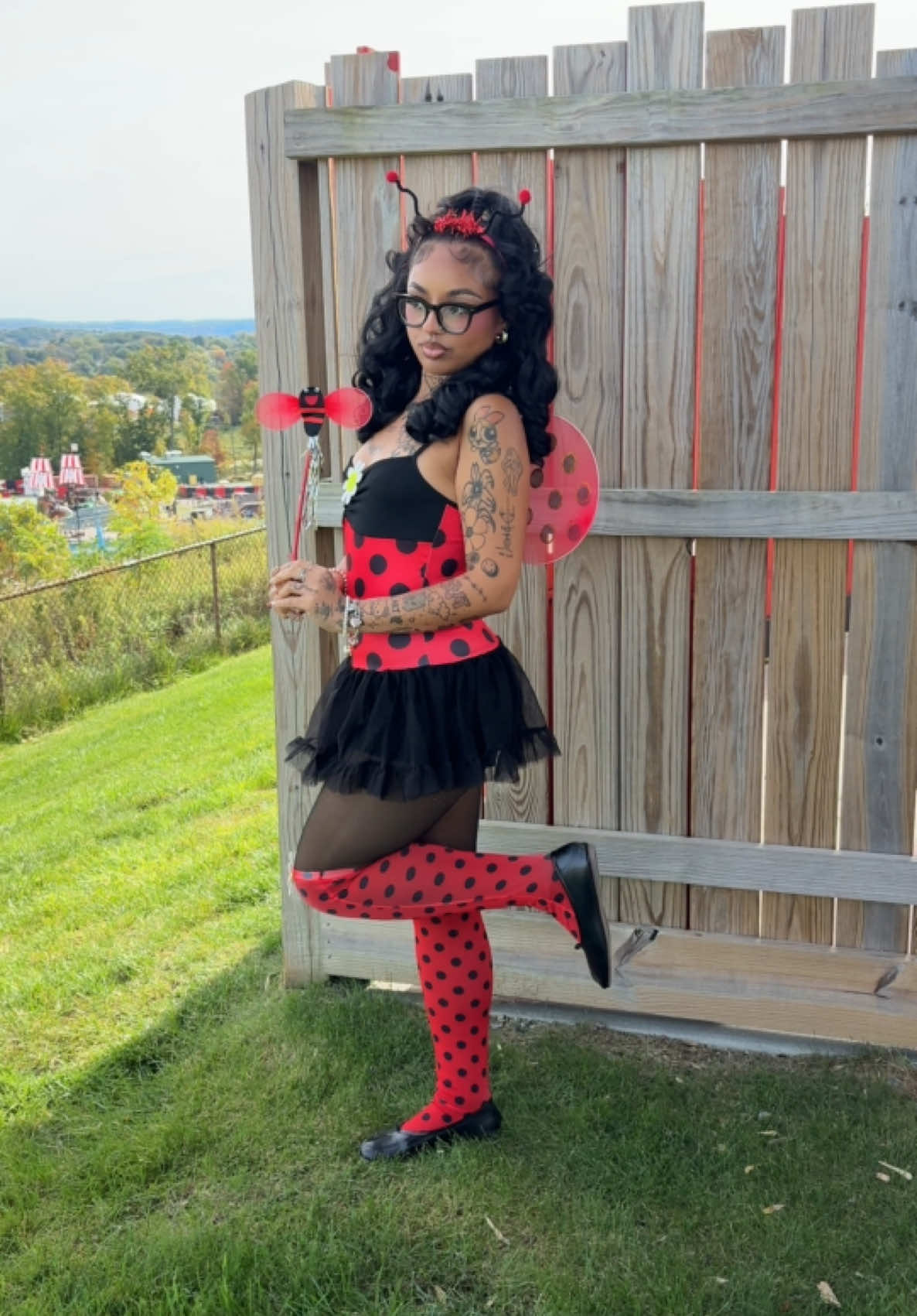 omw to give you some good luck 🐞🌼🫶🏽 #halloween #costume #ladybug #costumeideas 