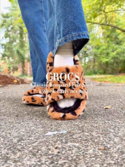 Coming soon!! Stay tuned, and register for our launching live now! #Crocs #newdrop #fyp #classicleopardfurslide