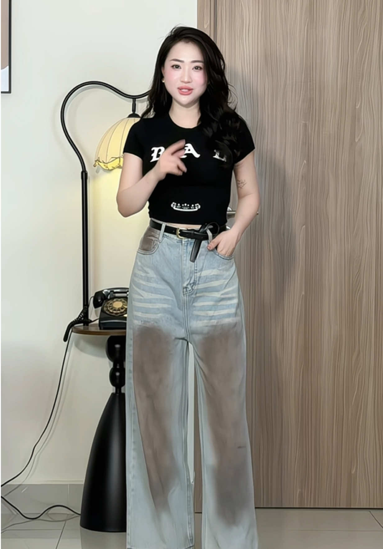 Em quần jean phối màu cực chất