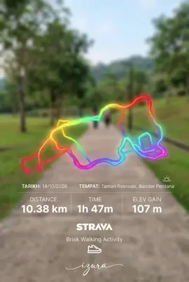 Kadang2 masa sgt limited utk bersenam... #strava #briskwalk #beginner 