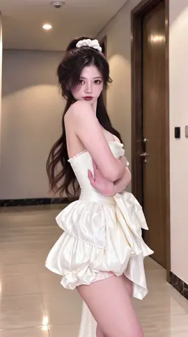 Em váy trắng chuẩn nàng thơ, nơ to điệu đà, dáng bồng xinh xắn — diện lên là hóa công chúa ngay #outfitnu #thoitrangnu #miumiu #vaydep 