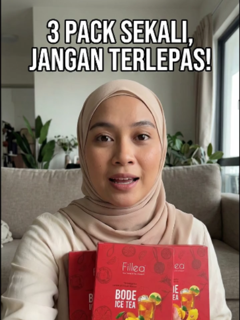 Nak stok teh ais lemon kat rumah? Fillea Ice Tea ada pilihan 3 pack, tanpa gula dan halal.  Order sekarang!  #racuntiktok #fyp #FilleaIceTea #TehAisLemon #Jimat3Pack