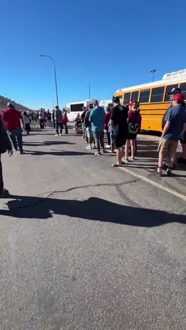 The line for supporters of President Trump is about half a mile long ahead of his midterm election rally in Bullhead City, AZ. 12News will stream the event.