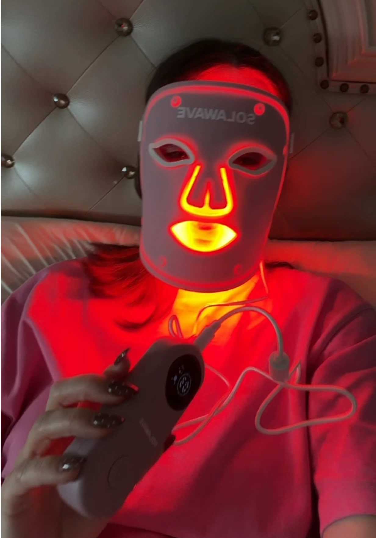 Solawave LED Face Mask — such an easy little at-home glow-up and self-care treat ✨ #Solawave #RedLightMask #LEDLightTherapy #SkincareRoutine #MomSelfCare
