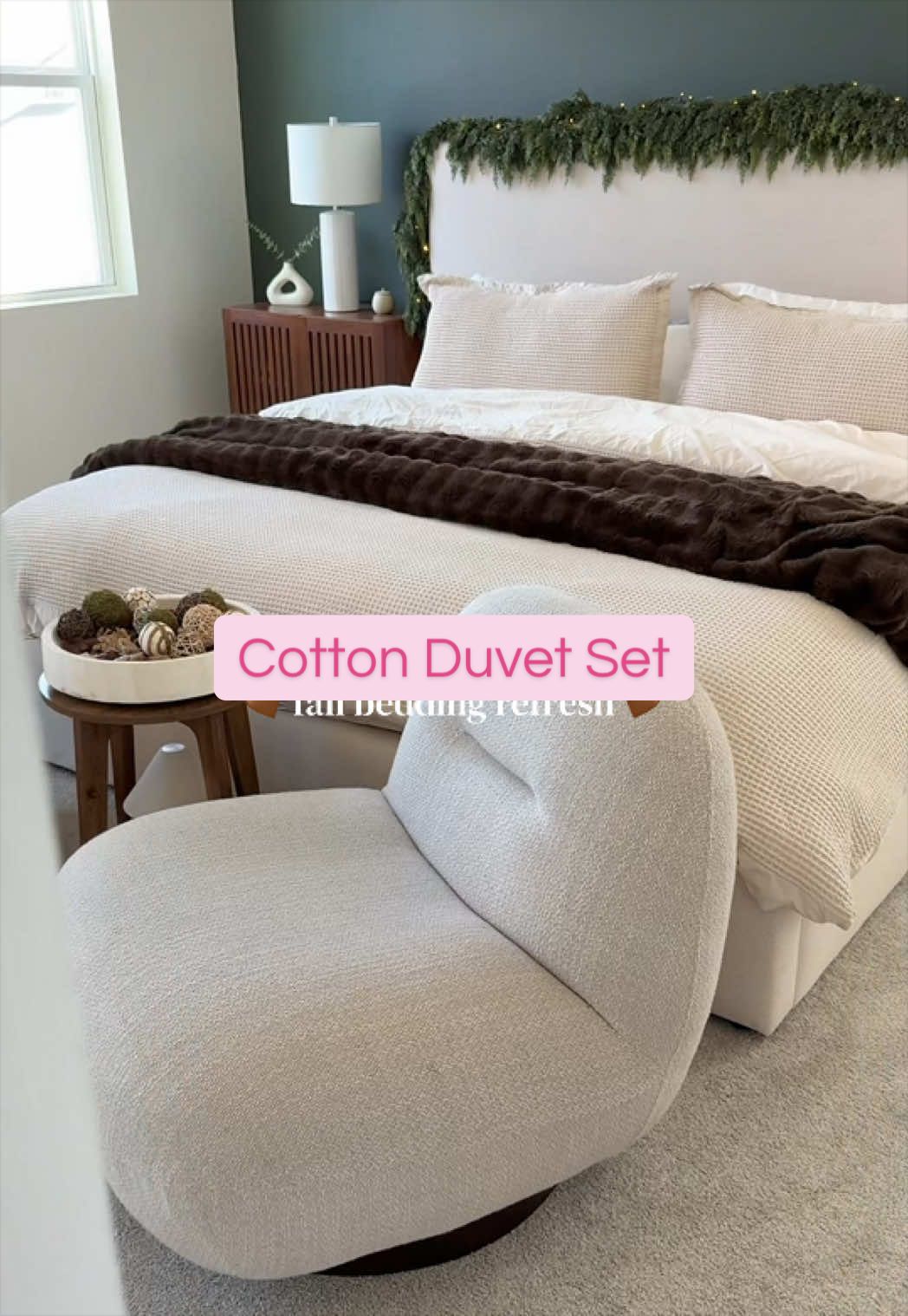 Fall bedroom refresh 🍂🤎 I’m slowly making my bedroom feel warmer and cozier for fall, and changing out the bedding is one of my favorite ways to do it without redecorating the entire room. This Bedsure 100% cotton waffle weave duvet cover has the prettiest texture and gives the bed that cozy, layered look I love. It’s breathable, machine washable and designed to get softer with every wash. I also love that the texture adds so much character without needing a bunch of extra pillows or blankets. Sometimes all you need is fresh bedding, a cozy throw and a few little changes to make your bedroom feel completely different for the season. #FallBedroomDecor #CozyBedroom #BedroomRefresh #tiktokshopblackfriday #tiktokshopcybermonday 