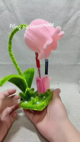 Đèn hoa linh lan decor bàn học #xuhuong #ponghehandmade #kemnhunglamhoa #DIY #decor 