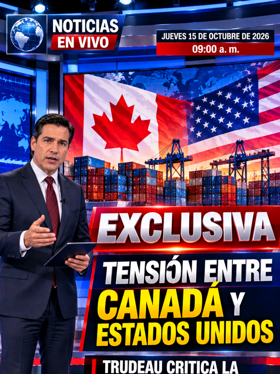 Crece la tensión entre Canadá y Estados Unidos!#JustinTrudeau #DonaldTrump #Canadá #EstadosUnidos #NoticiasMundiales 