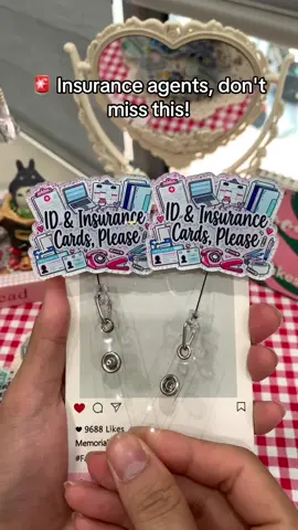 Insurance girlies deserve cute work accessories too! 💼✨ This badge reel makes the perfect little gift for your favorite insurance agent. 🥹 #fyp #InsuranceAgent #BadgeReel #OfficeAccessories #WorkGift 