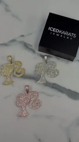 Iced Girl Pendant 💎🎀 The perfect touch to complete her iced out look. Shop now at IcedKarats.com 🥶 • • • • • • • • • • • • • • #icedkarats #icedout #hiphop #rap #icedoutjewelry