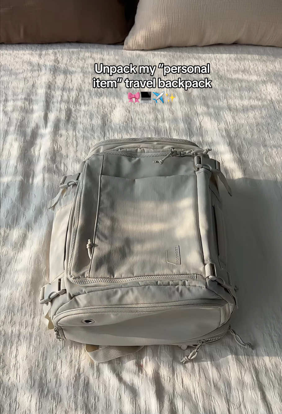 Fits under most airplane seats💺🤩Packed 3-5 days of clothes🌟this is the 38L size✨#bagsmart #travelbackpack #personalitembag #travelessentials #travelhack 
