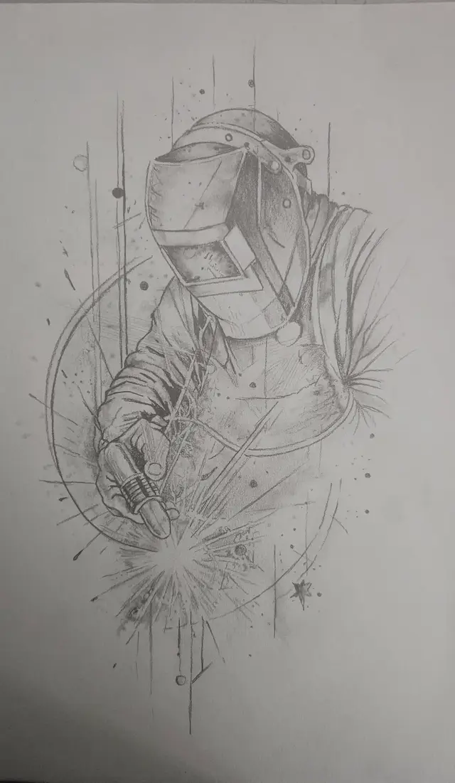 a recent picture I drew for my son who's in in college learning to weld