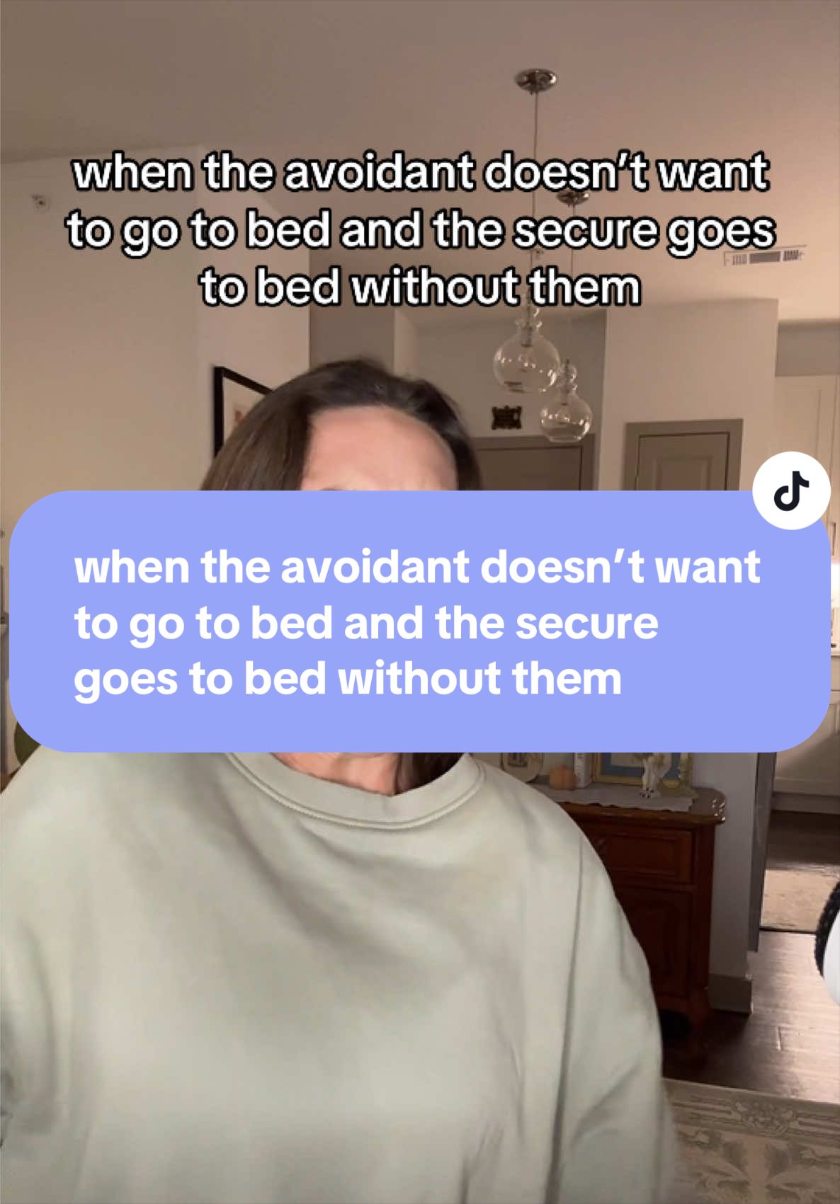 when the avoidant doesn’t want to go to bed and the secure goes to bed without them #avoidant #avoidantattachmentstyle #avoidantbehavior #secureattachment #anxiousattachment 