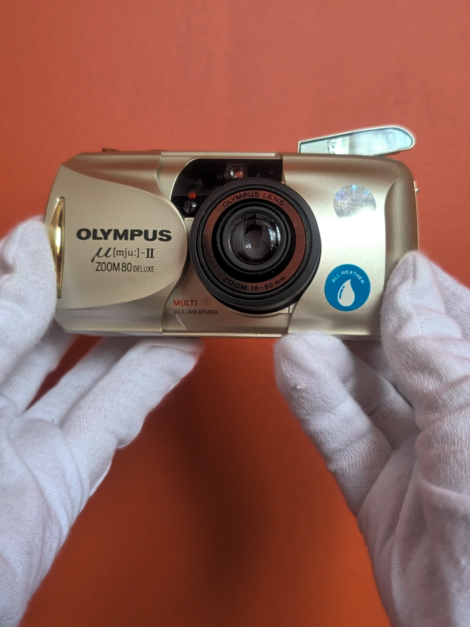 Hi, she's new here 💗 Olympus MJU II zoom 80 deluxe now available 🙂‍↕️ --- #filmtok #pointandshoot #asmr #FilmPhotography #olympuscamera 