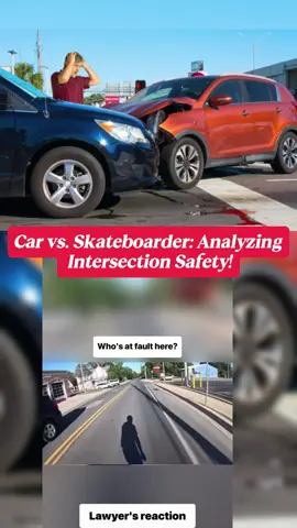 Watch as this skateboarder narrowly escapes disaster after a crash with a car! 🛹🚗 Understanding right-of-way can save lives. What do you think about the driver's responsibility in intersections? Share your thoughts! #Skateboarding #RoadSafety #AccidentReaction #LegalAdvice #FYP #Viral #ForYou