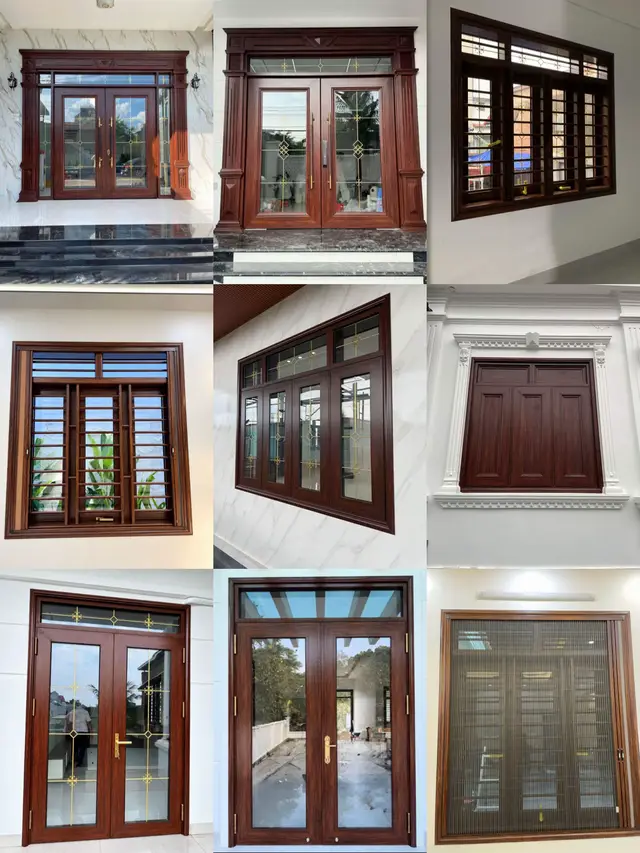 Combo cửa nhôm màu vân gỗ trắc cho quý vị tham khảo ạ #hoanganhowin #cửanhoomđẹp #owinluxury #