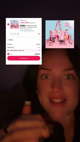 25 beauty products worth £246 for under £30?! 😍 The Beauty Crop Ultimate Beauty Bag is packed with makeup, lip products, setting essentials, a gorgeous pink travel bag, a water bottle, a cute watermelon plushie AND a lip oil holder! 🛍️🎀 Such a good beauty bargain! @thebeautycrop  ✨ Prices and deals can change, so check the current price and available vouchers in your basket before purchasing. #TheBeautyCrop #TikTokShopFinds #BeautyBargains #MakeupDeals #BeautyTok 