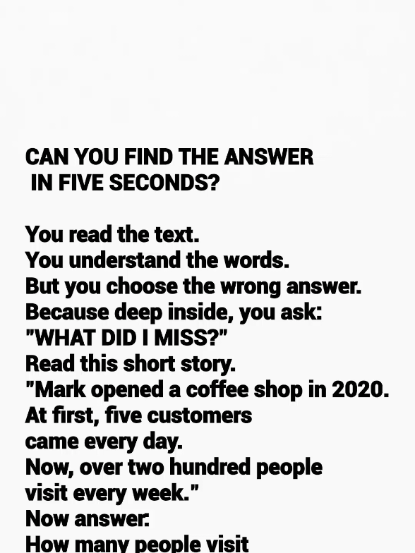 Can You Pass This 5-Second Reading Test? Try a short reading test and learn to check numbers and time words before choosing an answer. A simple habit that helps with everyday English and IELTS Reading. #LearnEnglish #EnglishReading #ReadingComprehension #IELTSReading #EnglishTest 