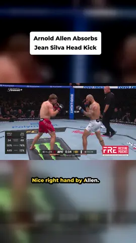 Arnold Allen Absorbs Jean Silva Head Kick Arnold Allen proves his durability by walking through massive shots and near-miss head kicks in the final seconds of round two. #UFC #IronChin #ArnoldAllen #JeanSilva
