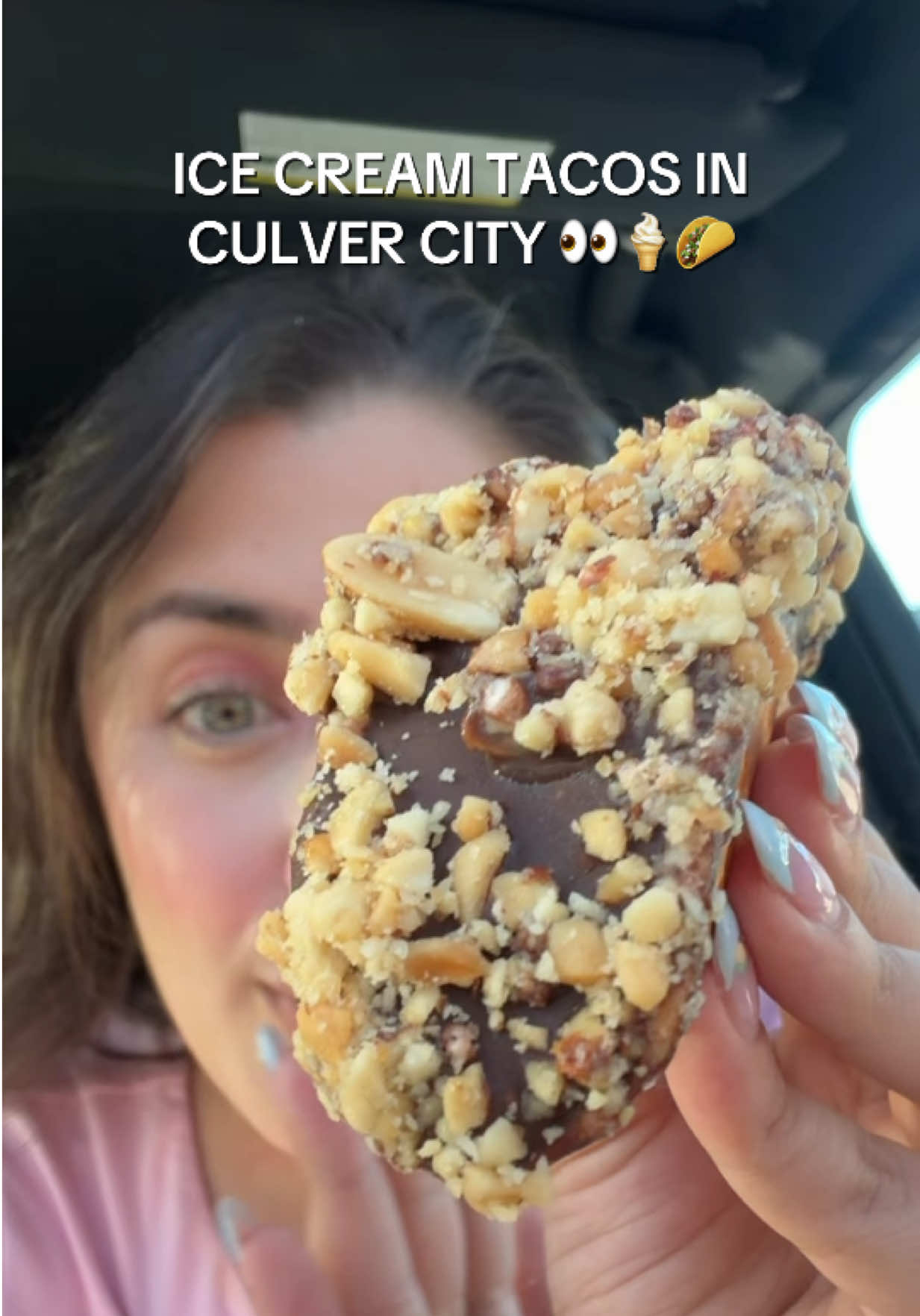 the Choco Taco hunt continues because I found ANOTHER ice cream taco in LA! 👀🍦🌮 after trying the Baskin-Robbins version, I had to see how this one compares! this time I stopped by Lei'd Cookies in Culver City to try their ice cream taco made by Sad Girl Creamery. honestly, it tastes surprisingly similar to the original Choco Taco I used to get at the store 😭💗 the shell is a little softer, but it still has that crunch! it's around $13, so definitely more of a treat, but I really enjoyed it. would you try this version, or do you still miss the original Choco Taco? 👀 #chocotaco #icecreamtaco #lafood #lafoodie #losangelesfood 