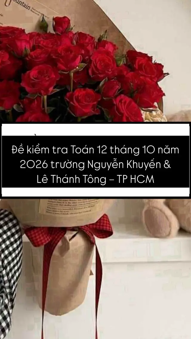 Đề kiểm tra Toán 12 tháng 10 năm 2026 trường Nguyễn Khuyến & Lê Thánh Tông – TP HCM #toancolam #2k9 #thpt #dayhoc #cap3 