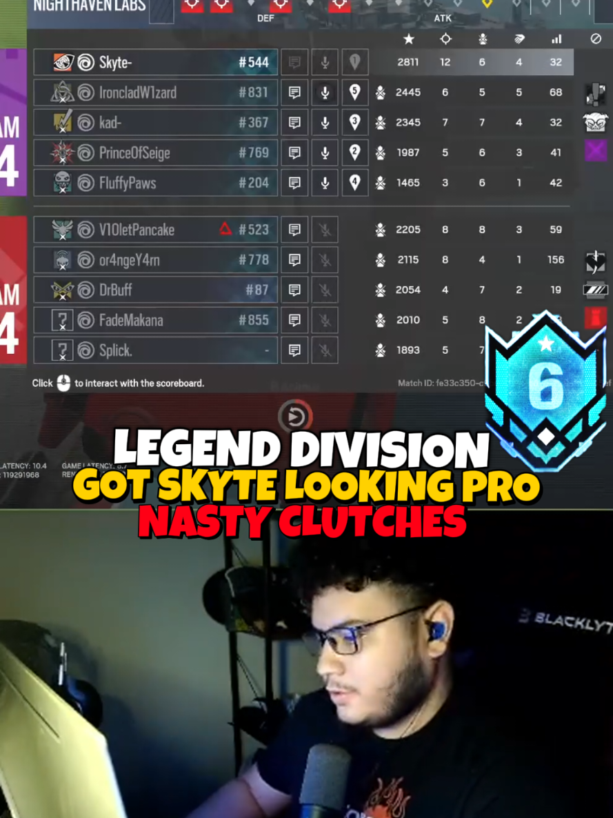 Legend Division has Unleashed a New Passion for R6. 😤😈(Twicth-Skyte) #rainbow6siege #siege #R6SIEGE #fyp 