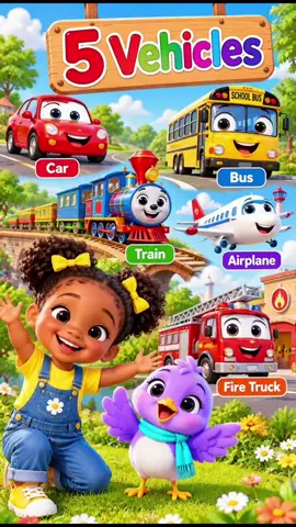 🚗🚌🚂✈️🚒 Let's learn 5 vehicles with Nia & Pip! 🌈 Join Nia and her adorable purple bird friend, Pip, on a colorful adventure as they discover five exciting vehicles and their sounds! In this fun preschool learning video, kids will discover: 🚗 Car — Vroom, vroom! 🚌 School Bus — Beep, beep! 🚂 Train — Choo-choo! ✈️ Airplane — Whoosh! 🚒 Fire Truck — Wee-woo! Perfect for toddlers, preschoolers, and young children ages 2–6 who love vehicles, colorful cartoons, and learning new words. 💛 Learn, laugh, and explore with Nia & Pip! 🌈 Nia & Pip's Little World Little words. Big discoveries! ❤️ Subscribe for more fun learning adventures! #NiaAndPip #LearnVehicles #VehiclesForKids #ToddlerLearning #PreschoolLearning 