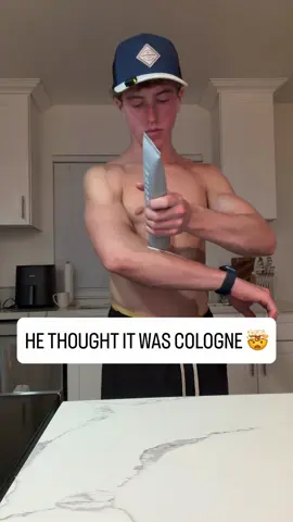 He thought it was cologne 😹 #foryou #smell #cologne #moisturizer #onside 