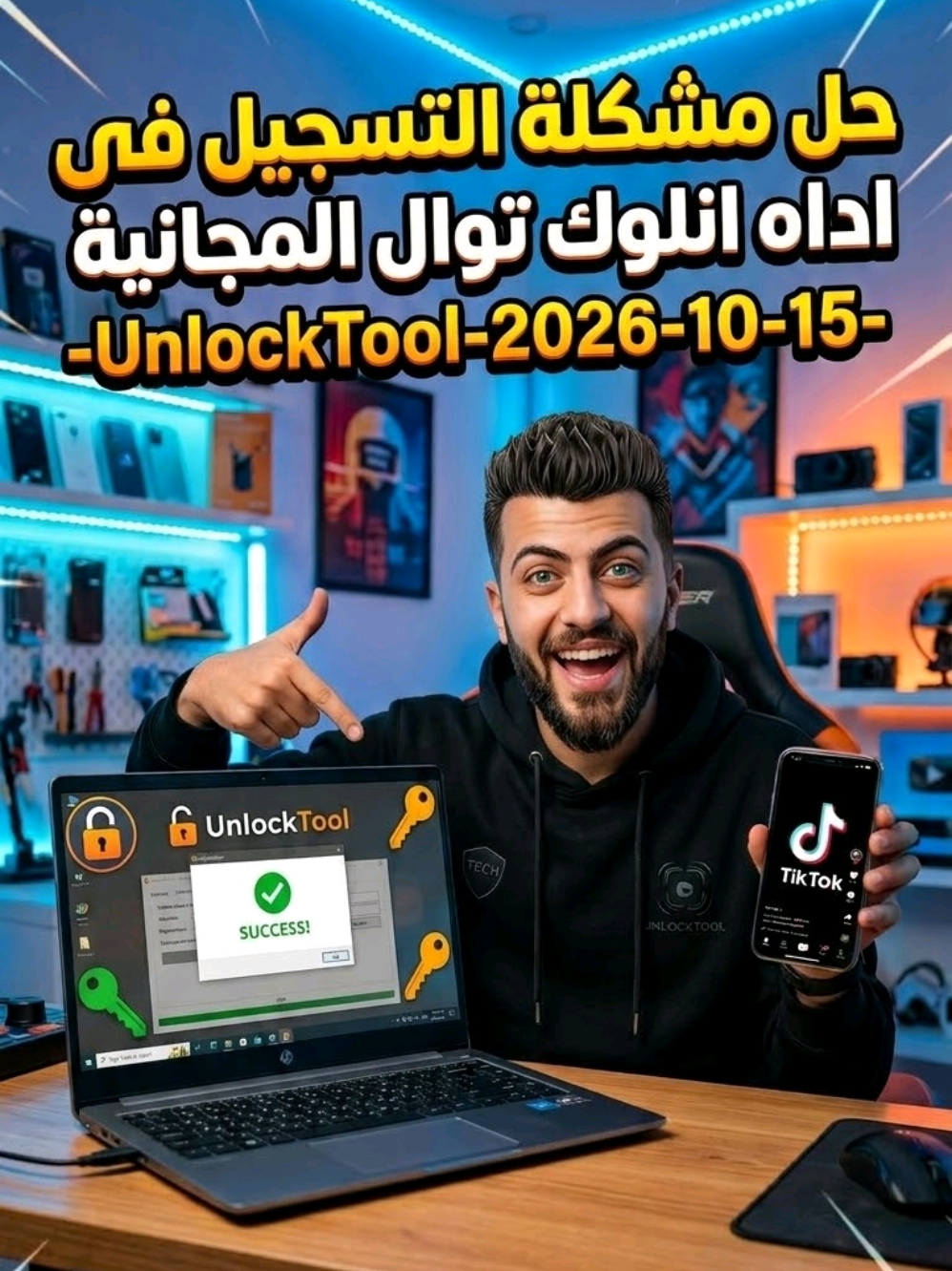 حل مشكلة التسجيل فى اداه انلوك توال المجانية UnlockTool-2026-10-15 #MOHAMEDSOFT 
