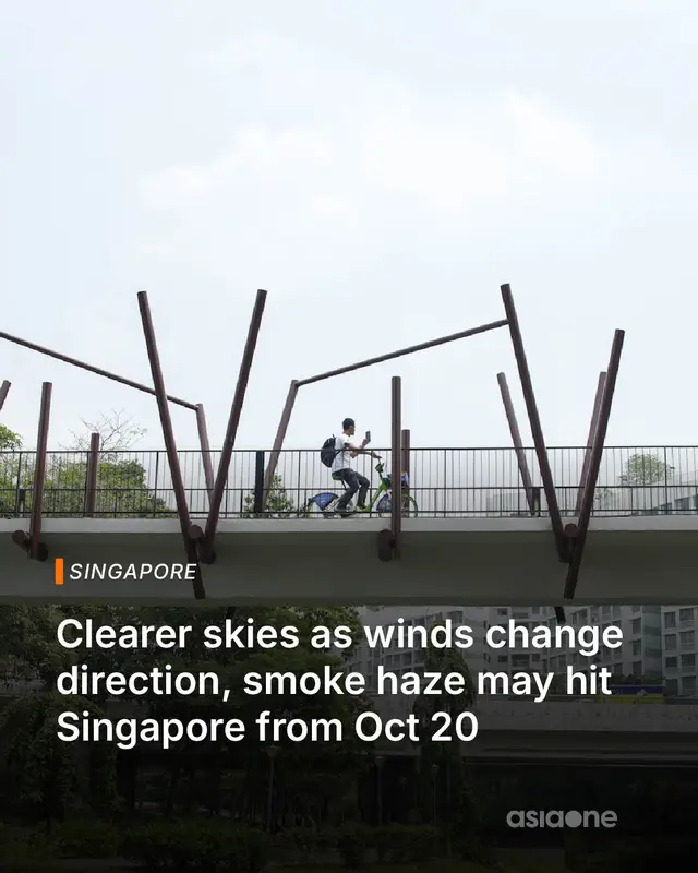 Improved air quality due to change in wind direction, which could turn east-southeasterly from Tuesday night, bringing smoke haze from Kalimantan fires overnight. #sgnews #Singapore #Haze #Health #Indonesia