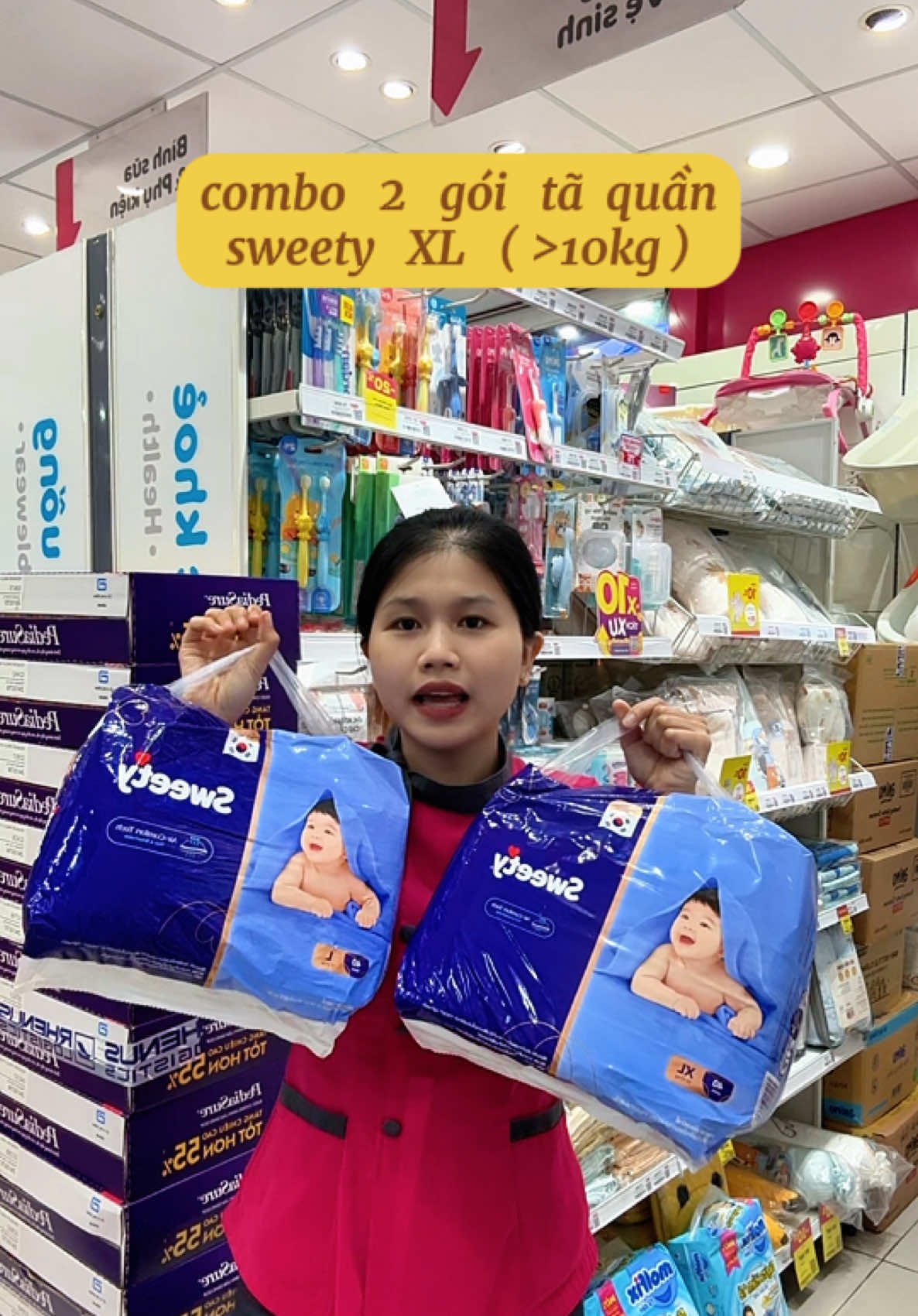 combo 2 gói tã quần sweety XL bé thoải mái mỏng nhẹ ngừa hem #sweety #taquanchobe #concung 