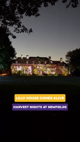Lilly House is transformed inside with jack-o'-lanterns, candles and plenty of Halloween nostalgia. Don't miss the projection show on the facade. Watch it all the way through. #Newfields #HarvestNights 