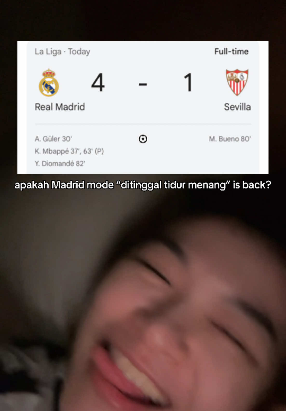 jujur kaga nonton bjir, lupa ada Madrid maen 😂 - #laliga #realmadrid #football #sevilla #halamadrid
