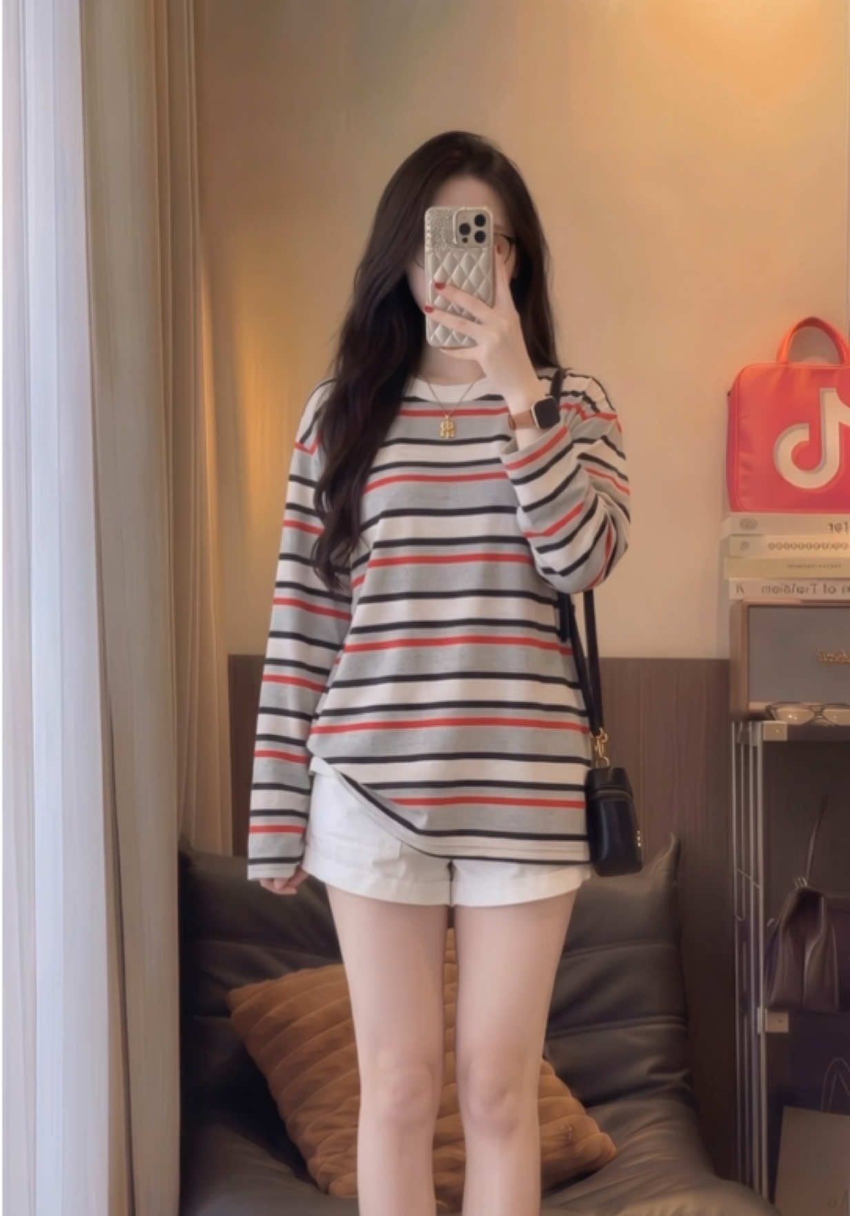 Áo thun giấy sọc 