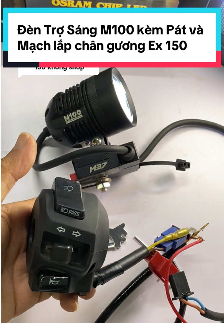 Trả lời @Tao Đang Bận Đi Ỉa 🙃 Combo chất lượng lắp chân gương Exciter 150 hết bài🥰🥰 Đèn Trợ Sáng M100 vs Pát tháo lắp nhanh có jack điện và Mạch Auto passing tắt bật tích hợp Đèn Zin và Đèn Trợ Sáng cho Ex 150 #ĐènTrợSángM100 #Xuhướngtiktok