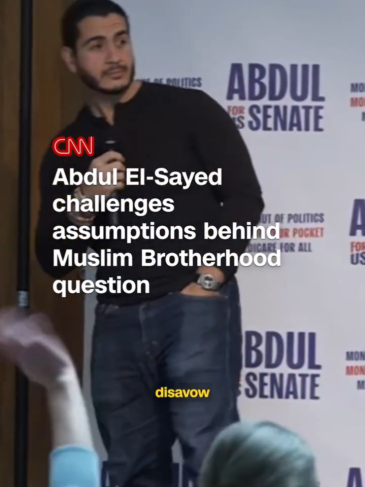 On Saturday, Michigan Democratic Senate nominee Abdul El-Sayed responded to an attendee who asked him to disavow the Muslim Brotherhood, saying he's 